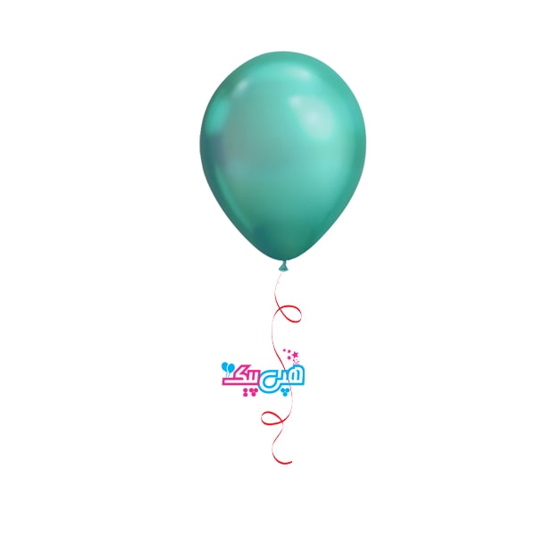 chrome green helium balloon-